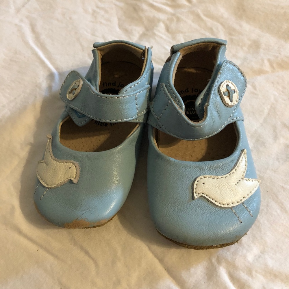 Livie & Luca Light Blue Bird Shoe 6-12 month
